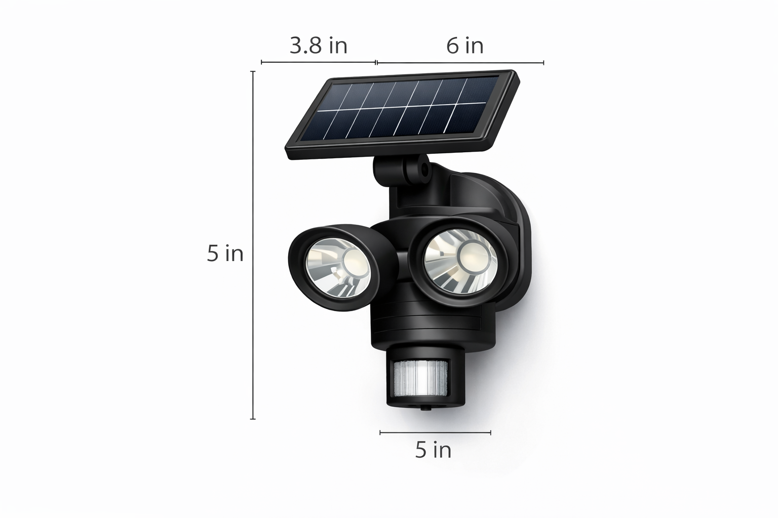 GlowDefend Dual-Head Solar Motion Security Light